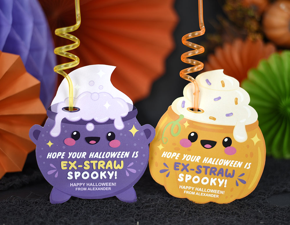 printable halloween straw holders printable halloween straw holders